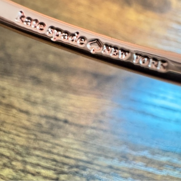 Kate Spade Rose Gold Plated Skinny Mini Bow Bangle - Picture 3 of 5